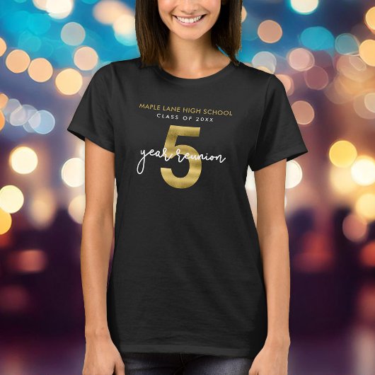 T-shirt Elégante Faux Gold 5 Année Classe Réunion