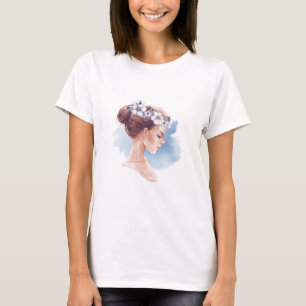 T-shirt Elégante fille aquarelle