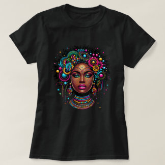 T-shirt Élégante fille noire afro-américaine avec bling