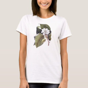 T-shirt Élégante Fleur de Magnolia Blanc Sud