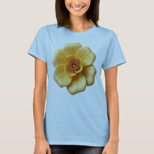 T-shirt Élégante Fleur Jaune Or