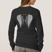 T-shirt Élégante impression d'ange noir à l'avant et au do (Dos)
