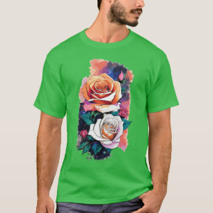 T-shirt Elégante Rose blanche Galaxy Streetwear T avec Pro