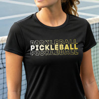 Élégante Typographie de Pickleball Blanc Jaune Dor
