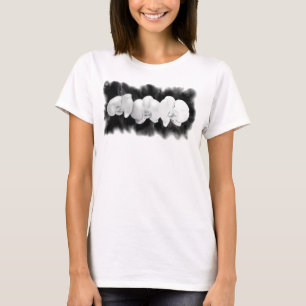 T-shirt Élégantes orchidées à l'aquarelle noir et blanc