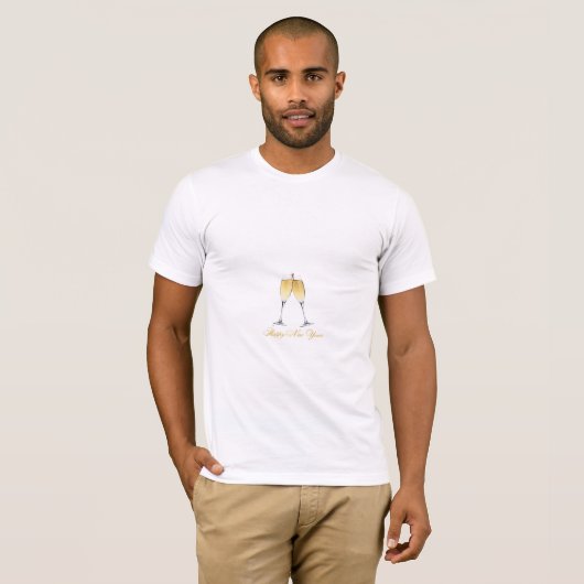 T-shirt Elegat Champagne Toast - happy New Year Design (Devant entier)