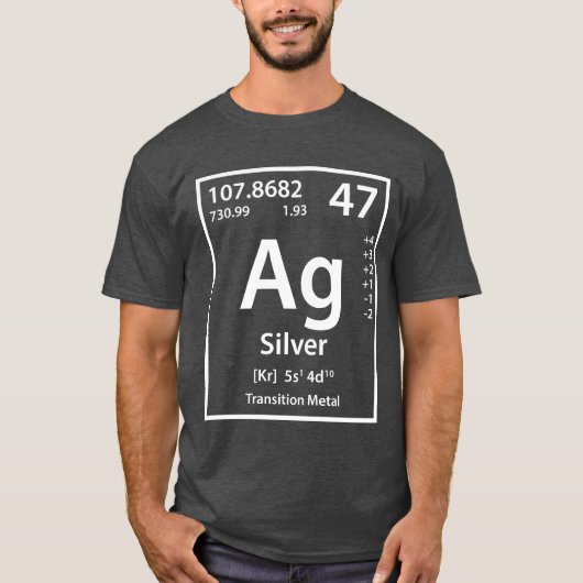 T-shirt Élément Argent (blanc) (Devant)