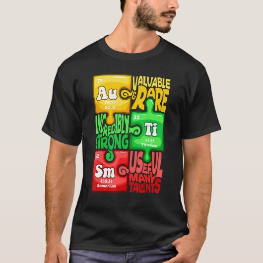 T-shirt Élément chimique autisme (Devant)