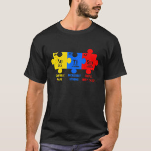 T-shirt élément chimique de sensibilisation à l'autisme
