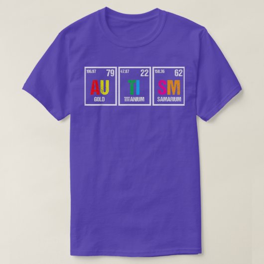 T-shirt Élément chimique sensibilisation sur l'autisme (Design devant)