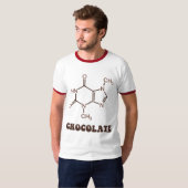 T-shirt Élément Chocolat Scientifique Théobromine Molécule (Devant entier)