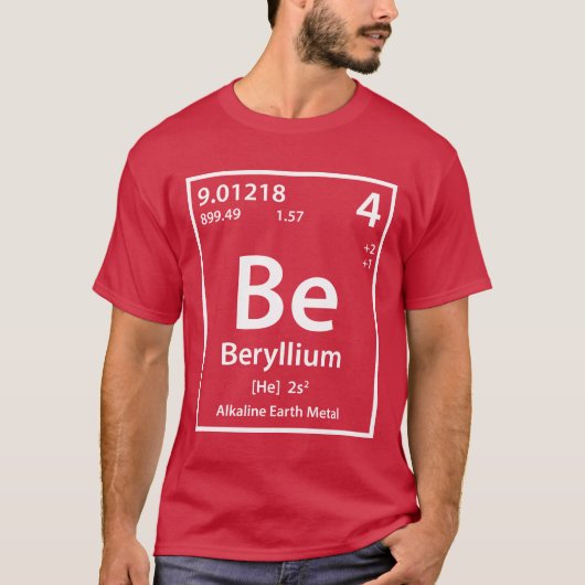 T-shirt Élément de béryllium (blanc) (Devant)
