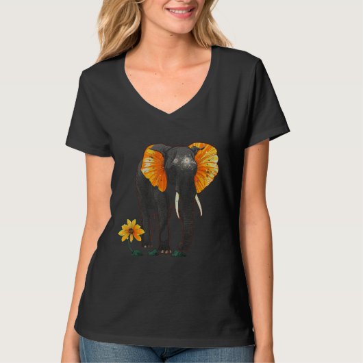 T-shirt Élément de fleurs d'éléphant - Art africain élépha (Devant)