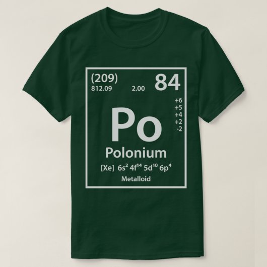 T-shirt Élément de polonium  (Design devant)