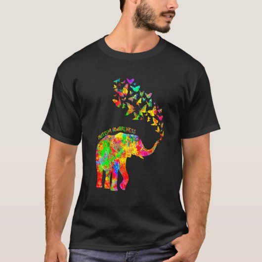 T-shirt Élément de sensibilisation à l'aquarelle d'autisme (Devant)