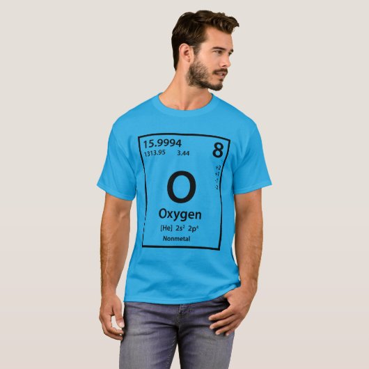 T-shirt Élément d'oxygène (noir) (Devant entier)