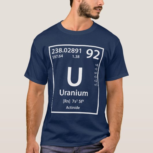 T-shirt élément d'uranium (blanc) (Devant)
