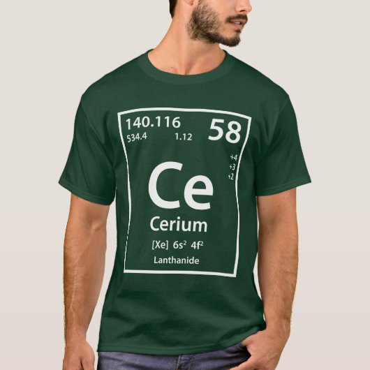 T-shirt Élément en cerium (blanc) (Devant)