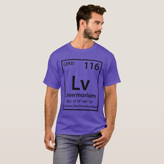 T-shirt Élément Livermorium (noir) (Devant entier)