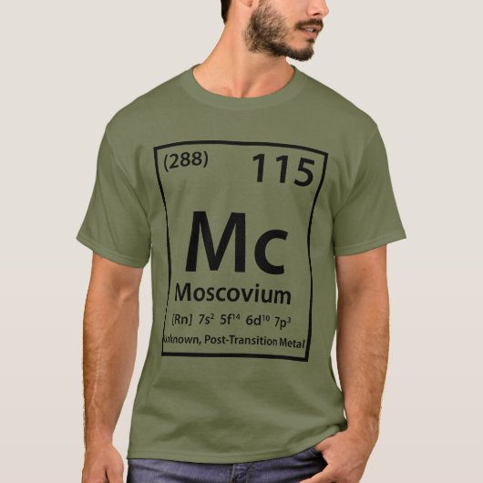 T-shirt Élément Moscovium (noir) (Devant)