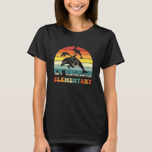 T-shirt Élémentaire Dauphin Drôle Retour à l'École Enseign