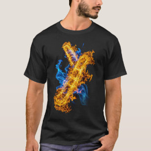 T-shirt Élémentaire Magie Conflit Joueur Feu Glace Abstrai