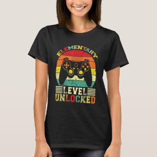 T-shirt Elementary Level Unlocked Video Gamer Back to Scho