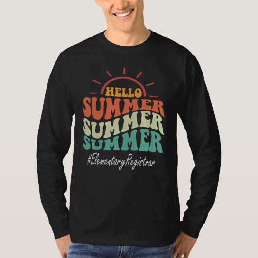 T-shirt Elementary Registrar Groovy Last Day Of School Hel (Devant)