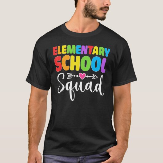 T-shirt Elementary School Squad Teacher Student Team Back  (Devant)