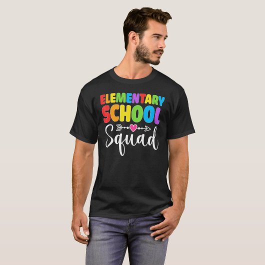 T-shirt Elementary School Squad Teacher Student Team Back  (Devant entier)