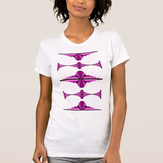 T-shirt Éléments Art déco en rose profond (Devant)
