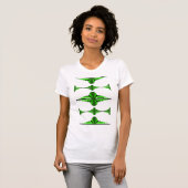 T-shirt Éléments Art déco en vert profond (Devant entier)