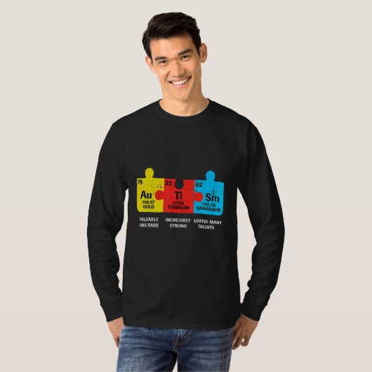 T-shirt Éléments autistes Tableau périodique Sensibilisati (Devant entier)