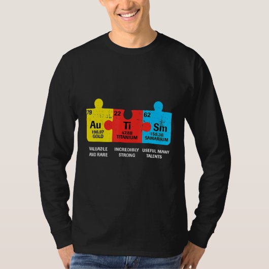 T-shirt Éléments autistes Tableau périodique Sensibilisati (Devant)