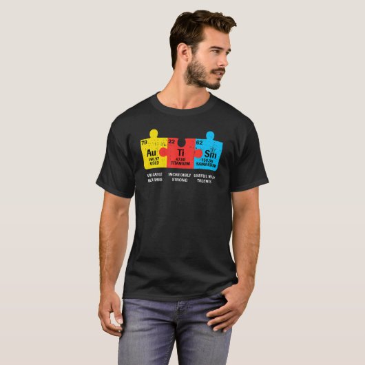 T-shirt Éléments autistes Tableau périodique Sensibilisati (Devant entier)