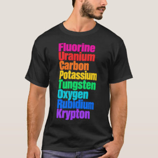 T-shirt Éléments Chimiques Colorés Graphique Scientifique