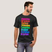 T-shirt Éléments Chimiques Colorés Graphique Scientifique (Devant entier)