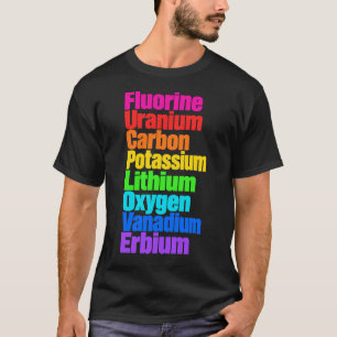 T-shirt Éléments colorés de tableau périodique Science