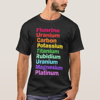 T-shirt Éléments de chimie colorés Conception pour les ama