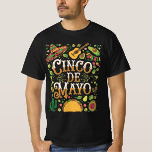 T-shirt Éléments de fête mignons de la fête Cinco De Mayo