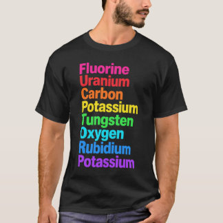 T-shirt Éléments de tableau périodique chimie colorée scie