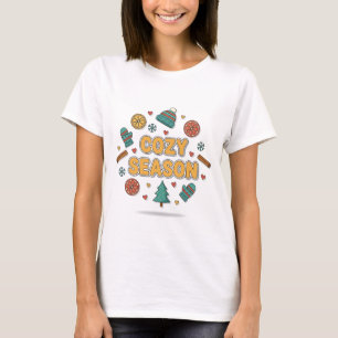 T-shirt Éléments de vacances de saison douillette – Style