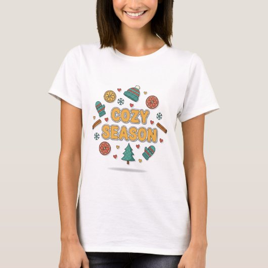 T-shirt Éléments de vacances de saison douillette – Style (Devant)
