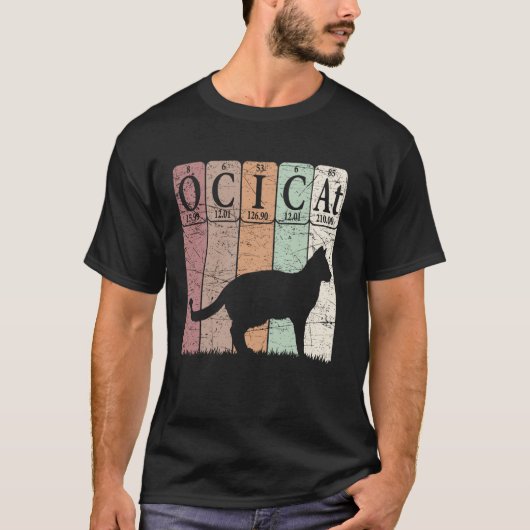 T-shirt Éléments du tableau périodique du chat Ocicat (Devant)
