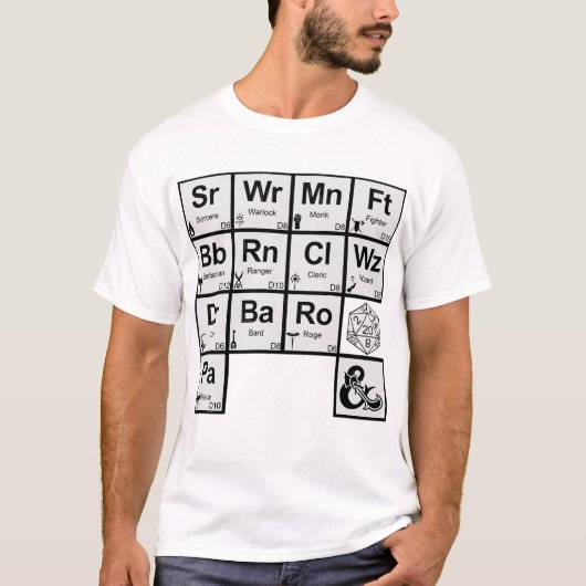 T-shirt Eléments Dungeons Dragons (Devant)
