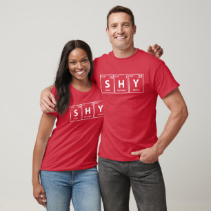 T-shirt Éléments périodiques Shy (S-H-Y) Orthographe