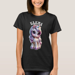 T-shirt Elena Cute Unicorn Design pour filles Nom Elena