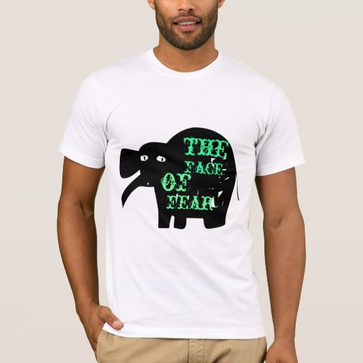 T-shirt elepante, visage, de, crainte (Devant)