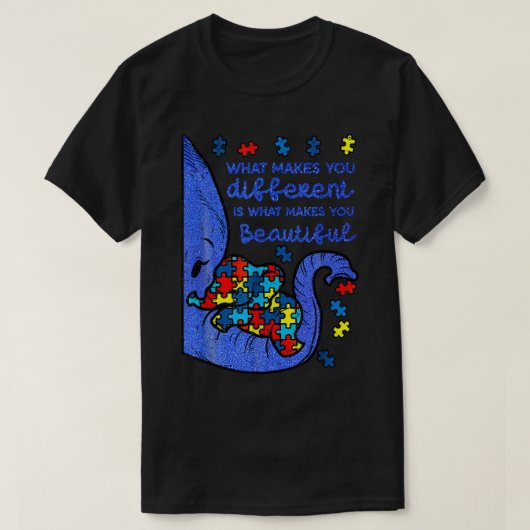 T-shirt Eleph Ant Ce qui vous rend différents Autisme (Design devant)