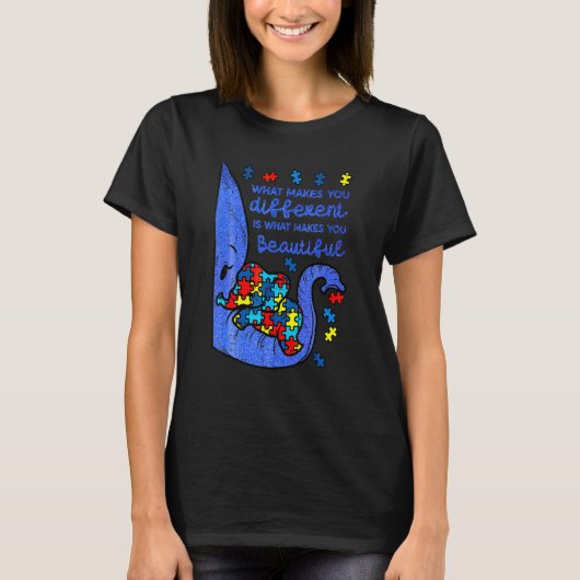 T-shirt Eleph Ant What Makes You Different Autism Awarenes (Devant)